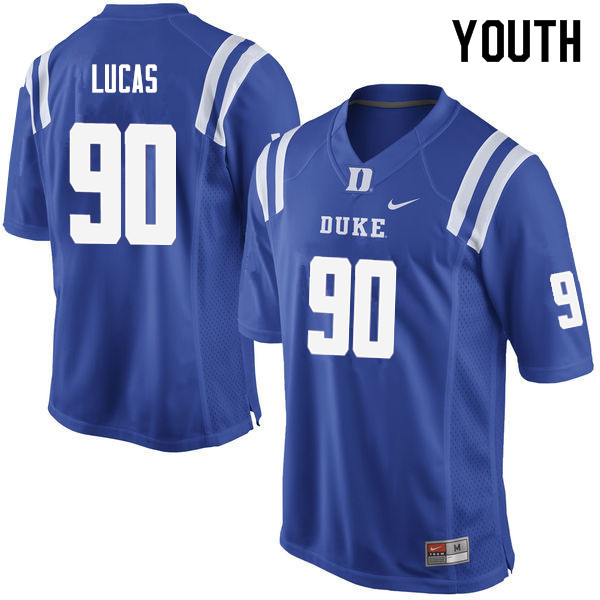 Youth #90 Terrell Lucas Duke Blue Devils College Football Jerseys Sale-Blue - Click Image to Close